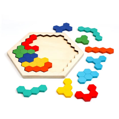 Colorful 3D Puzzle Wooden Toys High Quality Tangram Math Jigsaw Game Children Preschool Imagination Educational Toys for Kids