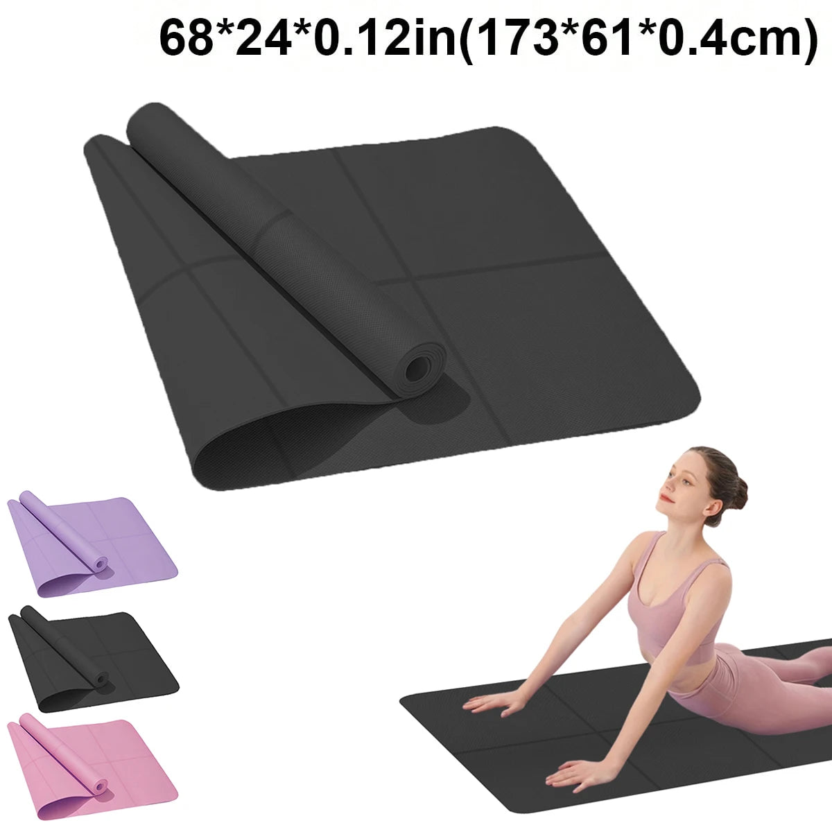 Yoga Mat Sports Fitness EVA Comfortable Foam 4Mm Thick Yoga Mat Sports Yoga and Pilates Gymnastics Mat